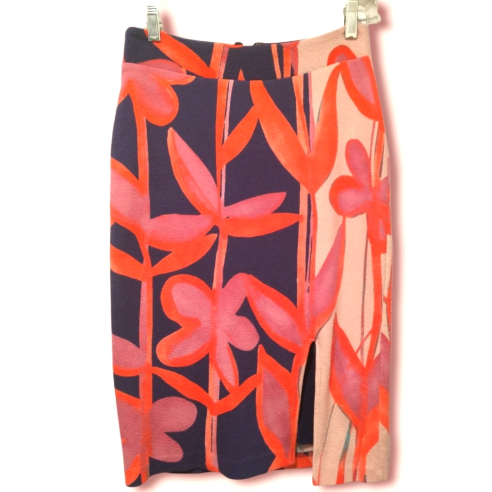 Maeve Knit Stylized Floral Skirt Size XS